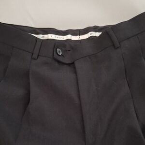 jf j.ferrar Classic Black Flat Front Men's Dress Pants, WOOL DRY CLEAN